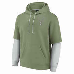 Milwaukee Bucks Elements Sleek Pullover Hoodie - Olive | Fanatics shop
