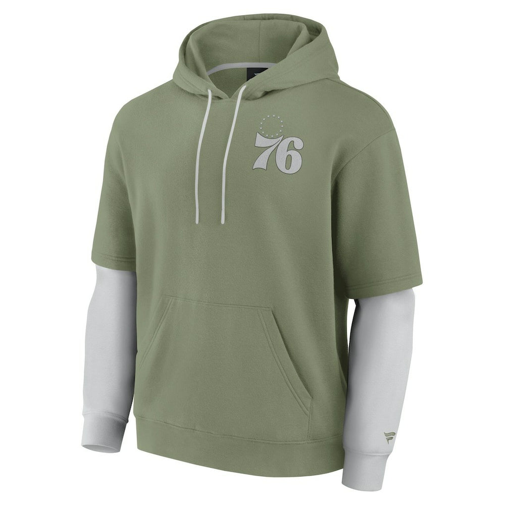Philadelphia 76ers Elements Sleek Pullover Hoodie - Olive | Fanatics outlet