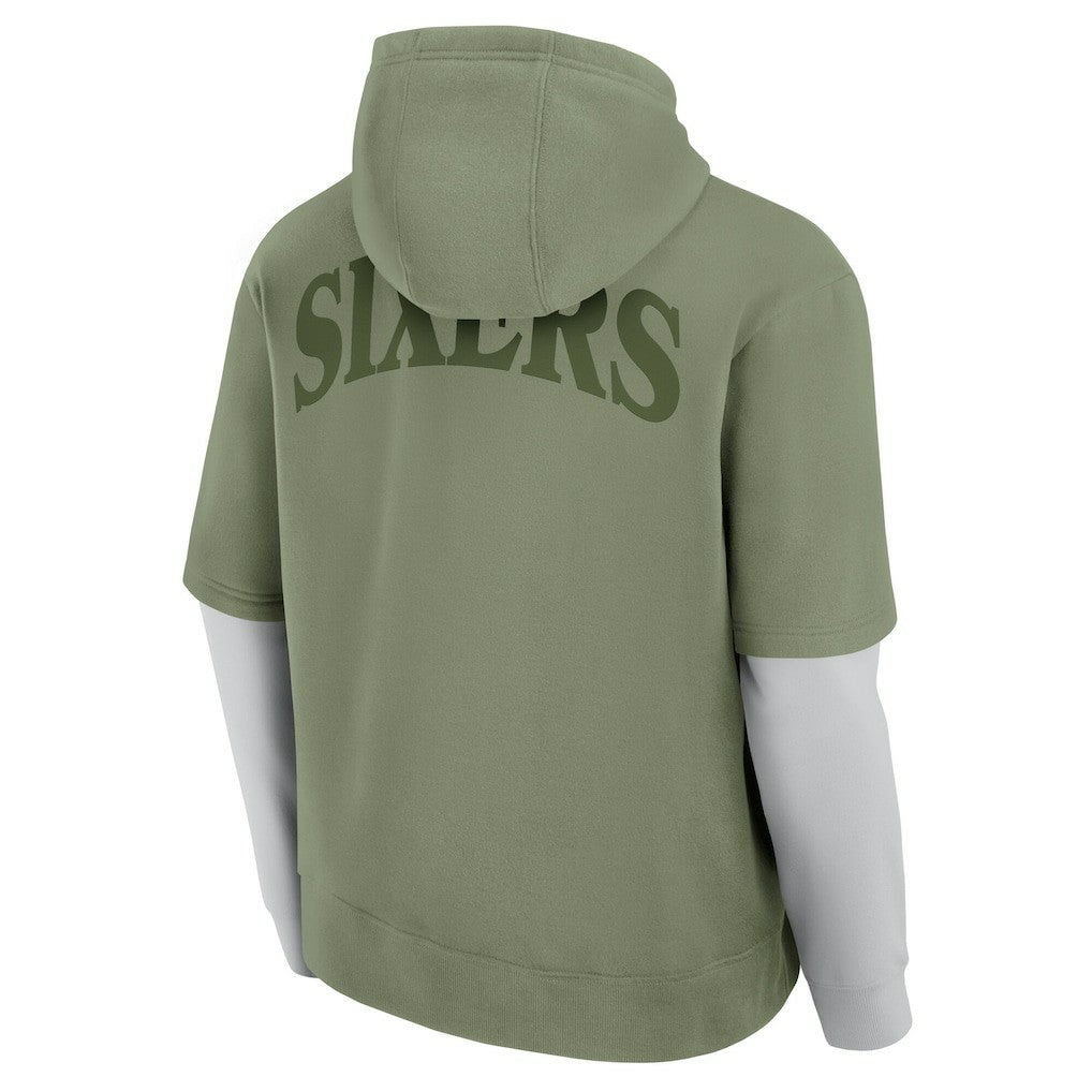Philadelphia 76ers Elements Sleek Pullover Hoodie - Olive | Fanatics outlet