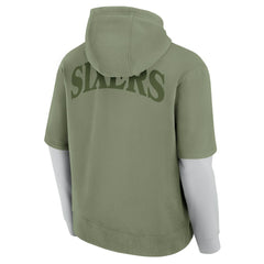 Philadelphia 76ers Elements Sleek Pullover Hoodie - Olive | Fanatics outlet