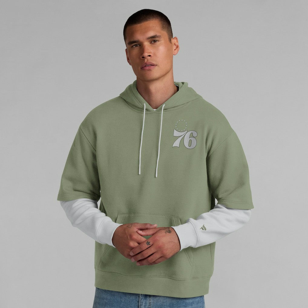 Philadelphia 76ers Elements Sleek Pullover Hoodie - Olive | Fanatics outlet
