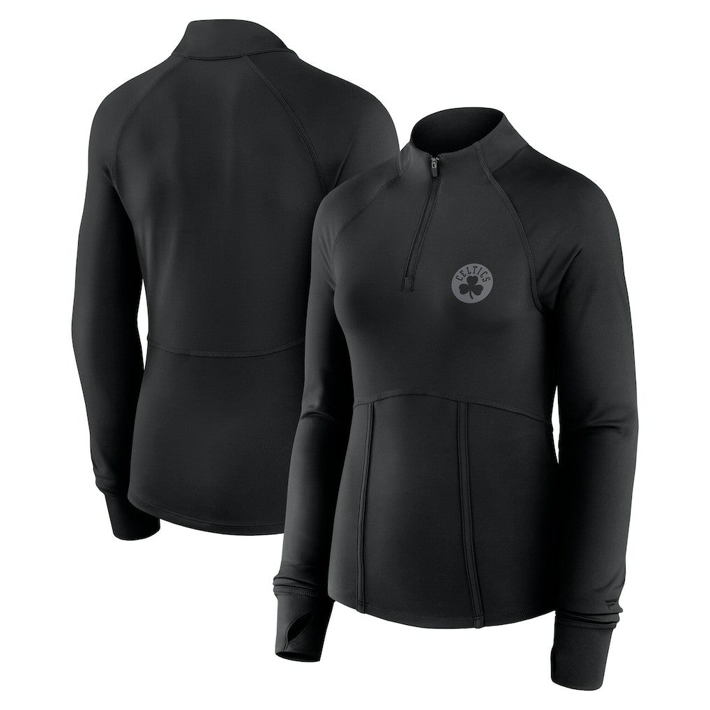 Boston Celtics Women's Elements Match Raglan Quarter-Zip Top - Black | Fanatics sale
