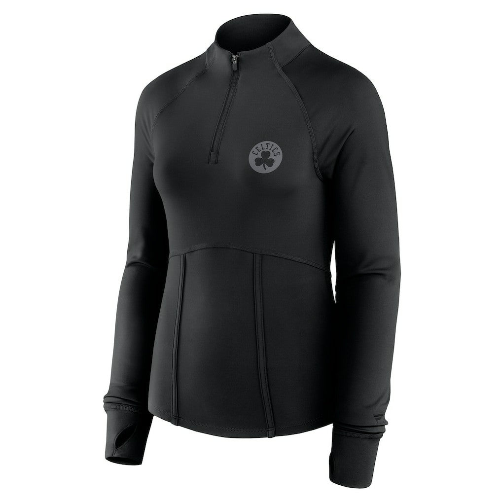 Boston Celtics Women's Elements Match Raglan Quarter-Zip Top - Black | Fanatics sale