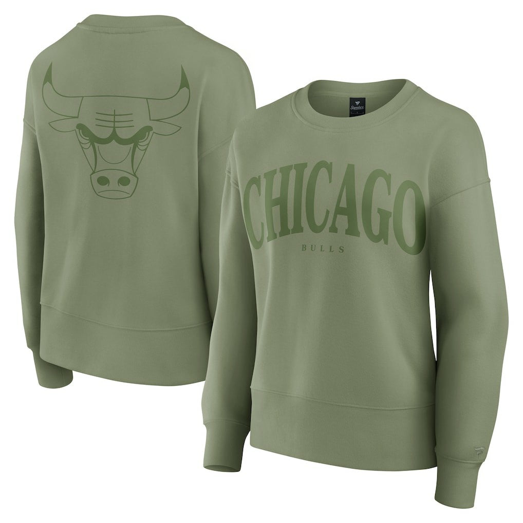 Chicago Bulls Women's Elements Flow Pullover Sweatshirt sale - Olive | Fanatics for sale