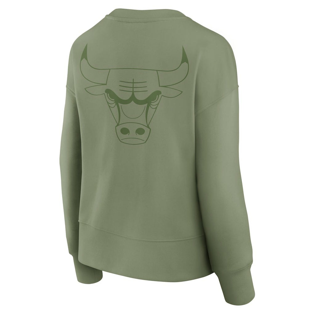 Chicago Bulls Women's Elements Flow Pullover Sweatshirt sale - Olive | Fanatics for sale