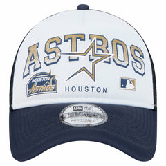Houston Astros Retro Wordmark 9FORTY A-Frame Trucker Adjustable Hat - White | New Era