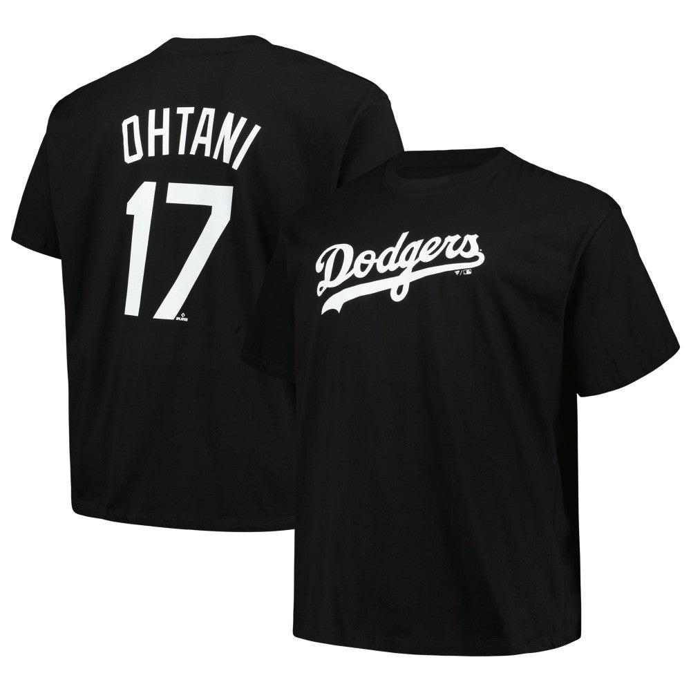 Shohei Ohtani Los Angeles Dodgers Profile Big & Tall Name & Number T-Shirt - Black