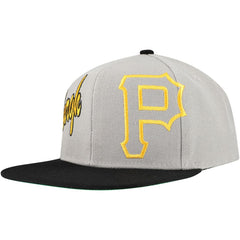 Pittsburgh Pirates Knock Out Panel Snapback Hat - Gray | Mitchell & Ness