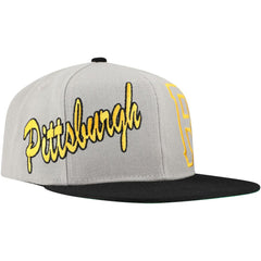 Pittsburgh Pirates Knock Out Panel Snapback Hat - Gray | Mitchell & Ness