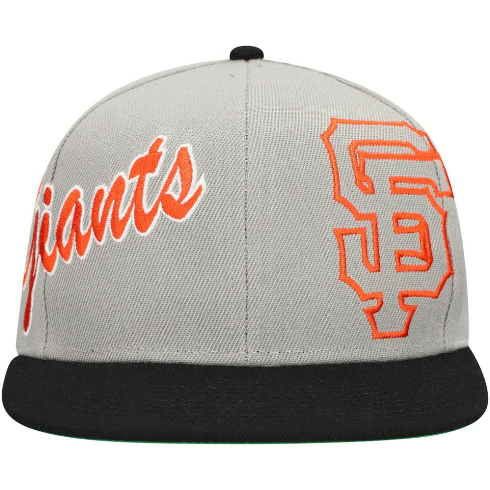 San Francisco Giants Knock Out Panel Snapback Hat - Gray | Mitchell & Ness