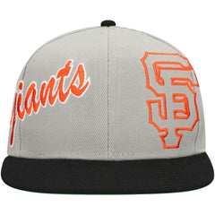 San Francisco Giants Knock Out Panel Snapback Hat - Gray | Mitchell & Ness