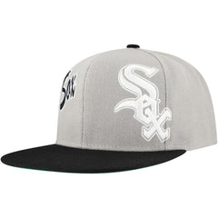 Chicago White Sox Knock Out Panel Snapback Hat - Gray | Mitchell & Ness
