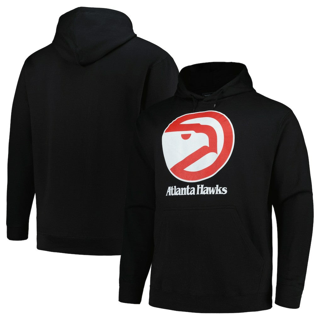 Atlanta Hawks Hardwood Classics Big & Tall Pullover Hoodie - Black | Mitchell & Ness for sale