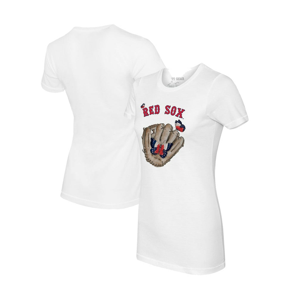 Boston Red Sox Tiny Turnip Women's Butterfly Glove T-Shirt - White