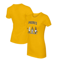 San Diego Padres Tiny Turnip Women's Gnomes T-Shirt - Gold