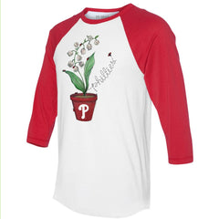 Philadelphia Phillies Tiny Turnip Unisex Lilies & Ladybugs 3/4-Sleeve Raglan T-Shirt - White/Red