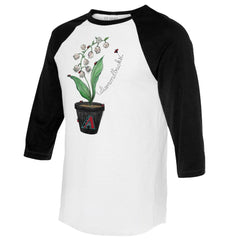 Arizona Diamondbacks Tiny Turnip Unisex Lilies & Ladybugs 3/4-Sleeve Raglan T-Shirt - White/Black