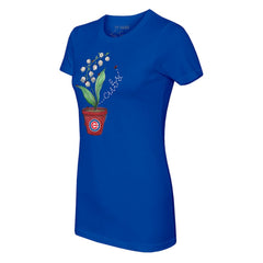 Chicago Cubs Tiny Turnip Women's Lilies & Ladybugs T-Shirt - Royal
