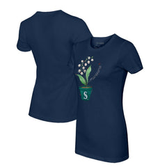 Seattle Mariners Tiny Turnip Women's Lilies & Ladybugs T-Shirt - Navy