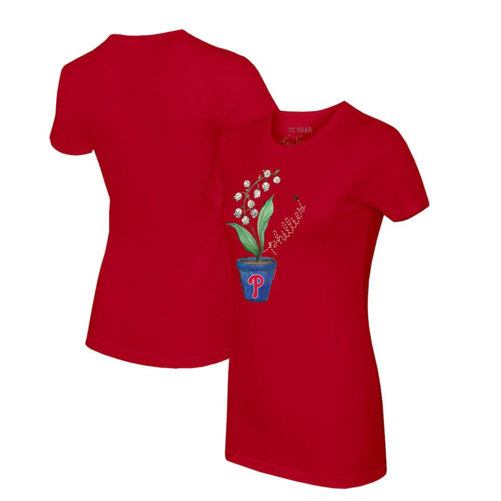 Philadelphia Phillies Tiny Turnip Women's Lilies & Ladybugs T-Shirt - Red