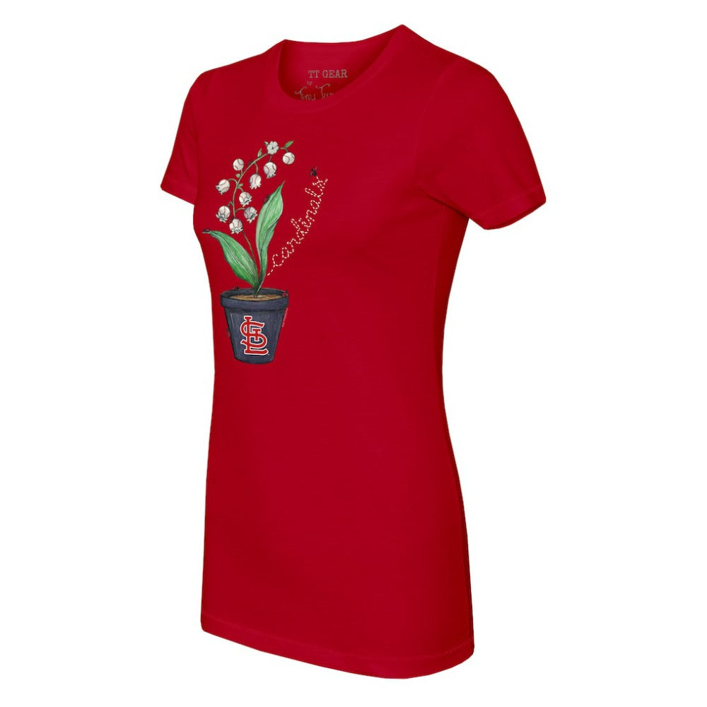 St. Louis Cardinals Tiny Turnip Women's Lilies & Ladybugs T-Shirt - Red