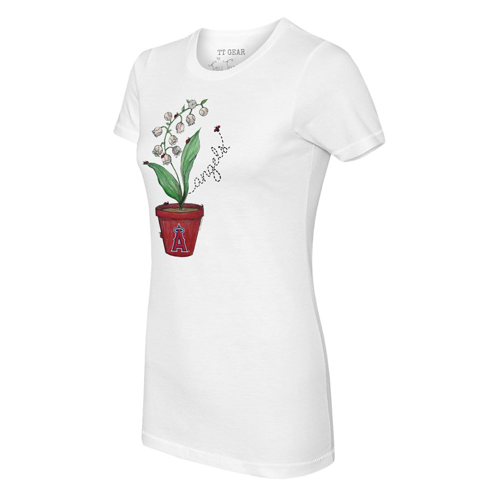 Los Angeles Angels Tiny Turnip Women's Lilies & Ladybugs T-Shirt - White