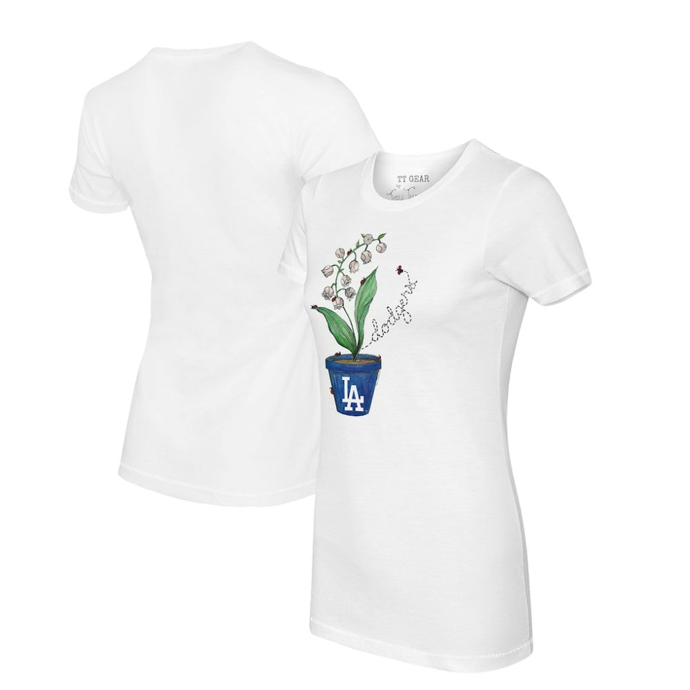 Los Angeles Dodgers Tiny Turnip Women's Lilies & Ladybugs T-Shirt - White