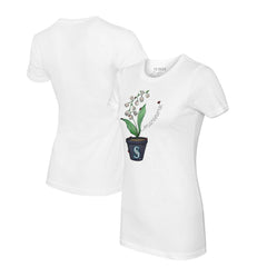 Seattle Mariners Tiny Turnip Women's Lilies & Ladybugs T-Shirt - White