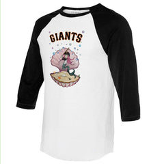 San Francisco Giants Tiny Turnip Unisex Mermaid 3/4-Sleeve Raglan T-Shirt - White/Black