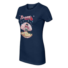 Atlanta Braves Tiny Turnip Women's Mermaid T-Shirt - Navy