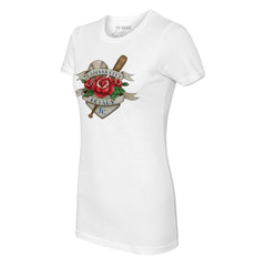 Kansas City Royals Tiny Turnip Women's Tattoo Rose T-Shirt - White