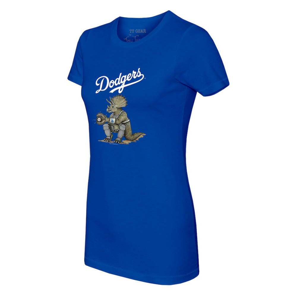 Los Angeles Dodgers Tiny Turnip Women's Triceratops T-Shirt - Royal