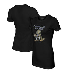 Colorado Rockies Tiny Turnip Women's Triceratops T-Shirt - Black