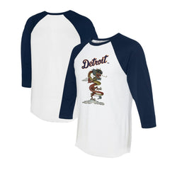 Detroit Tigers Tiny Turnip Unisex 2024 Year of the Dragon 3/4-Sleeve Raglan T-Shirt - White/Navy