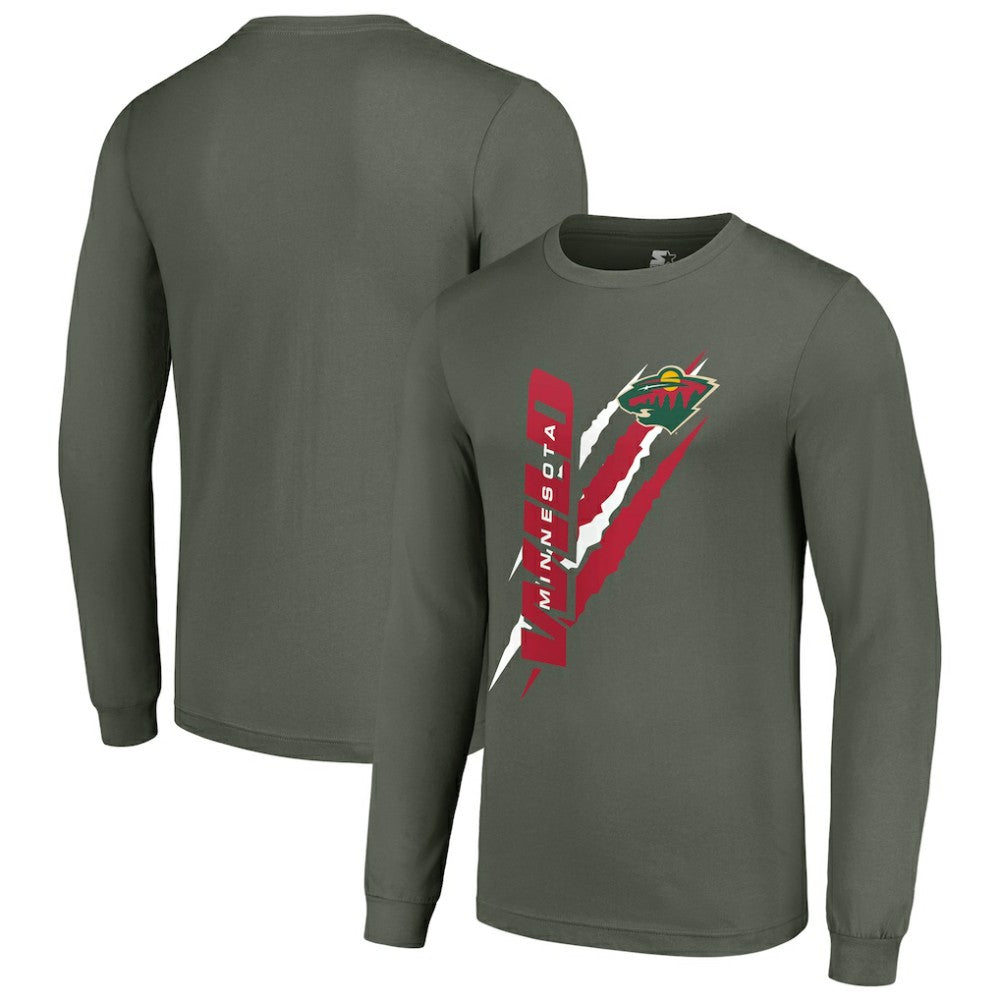 Minnesota Wild Starter Color Scratch Long-Sleeve T-Shirt