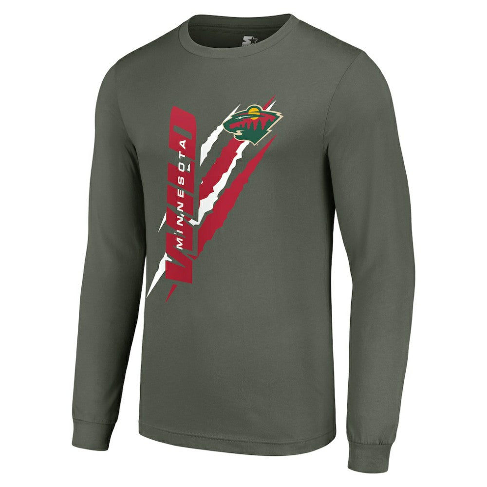 Minnesota Wild Starter Color Scratch Long-Sleeve T-Shirt