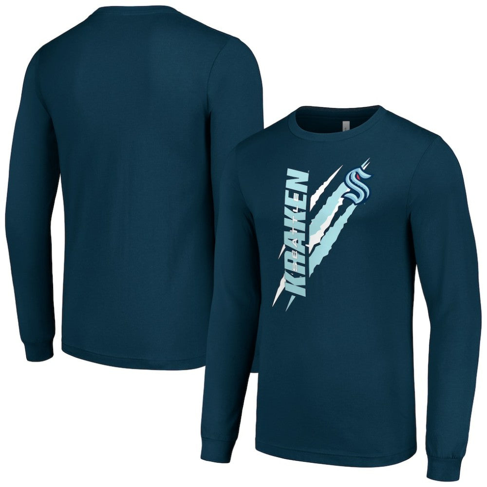 Seattle Kraken Starter Color Scratch Long-Sleeve T-Shirt