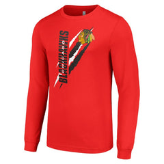 Chicago Blackhawks Starter Color Scratch Long-Sleeve T-Shirt
