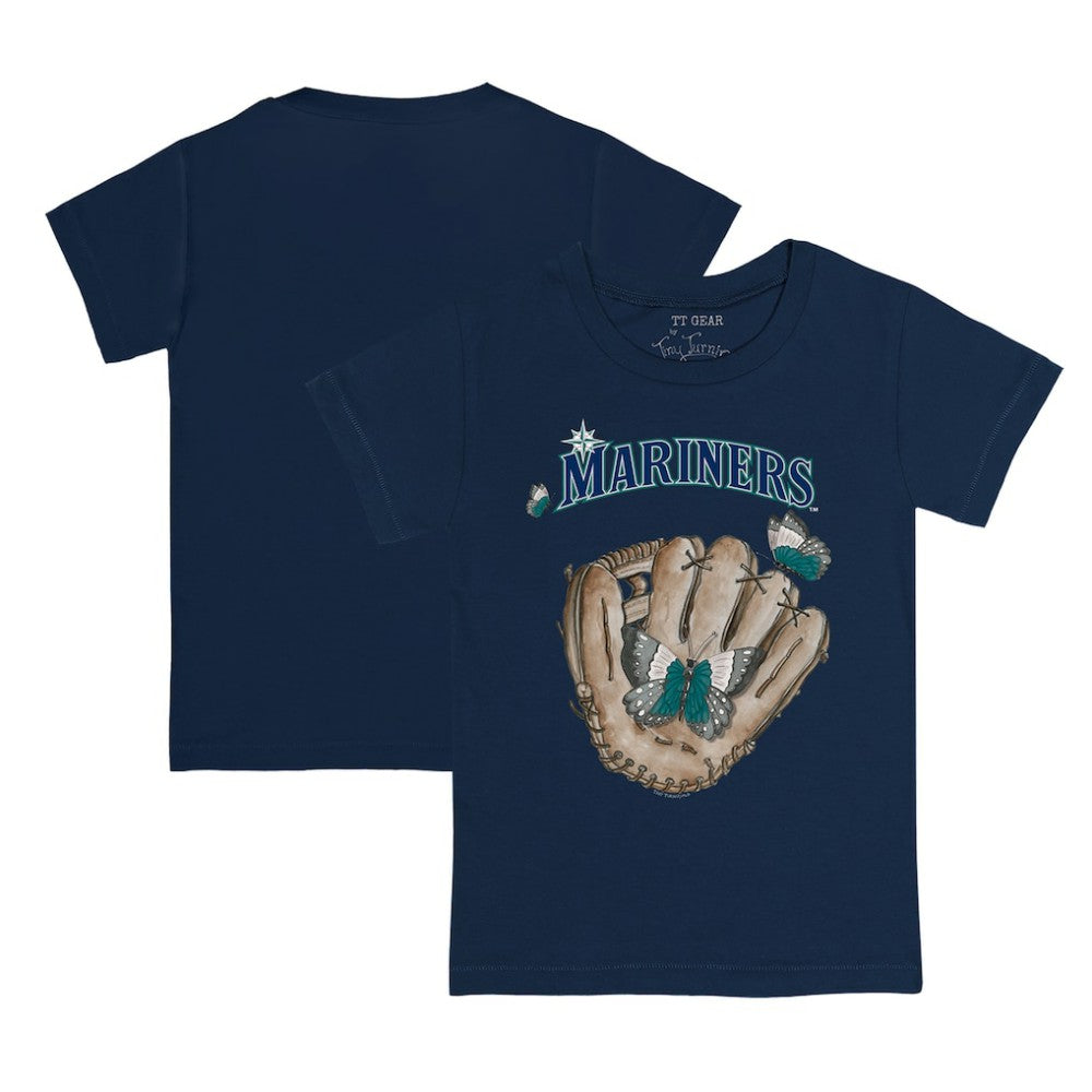 Seattle Mariners Tiny Turnip Youth Butterfly Glove T-Shirt - Navy