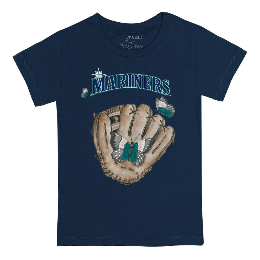 Seattle Mariners Tiny Turnip Youth Butterfly Glove T-Shirt - Navy