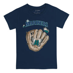 Seattle Mariners Tiny Turnip Youth Butterfly Glove T-Shirt - Navy