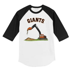 San Francisco Giants Tiny Turnip Youth Excavator 3/4-Sleeve Raglan T-Shirt - White/Black