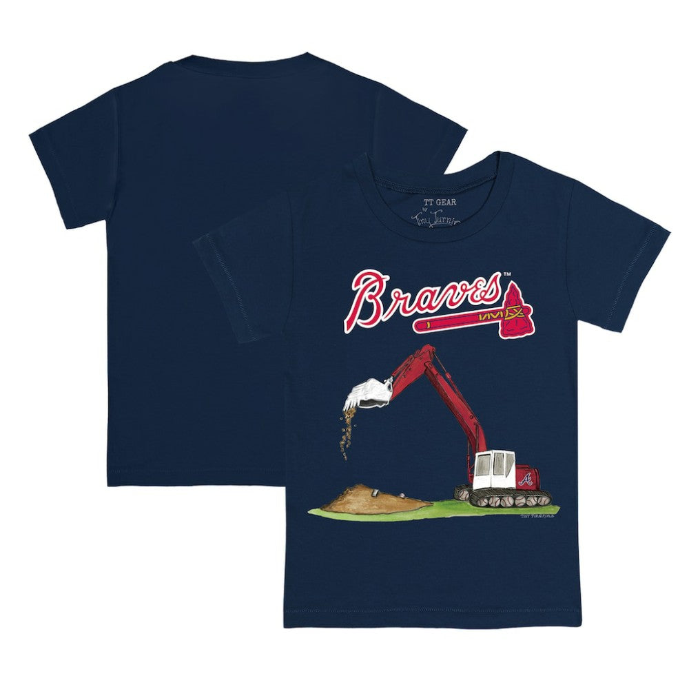 Atlanta Braves Tiny Turnip Youth Excavator T-Shirt - Navy