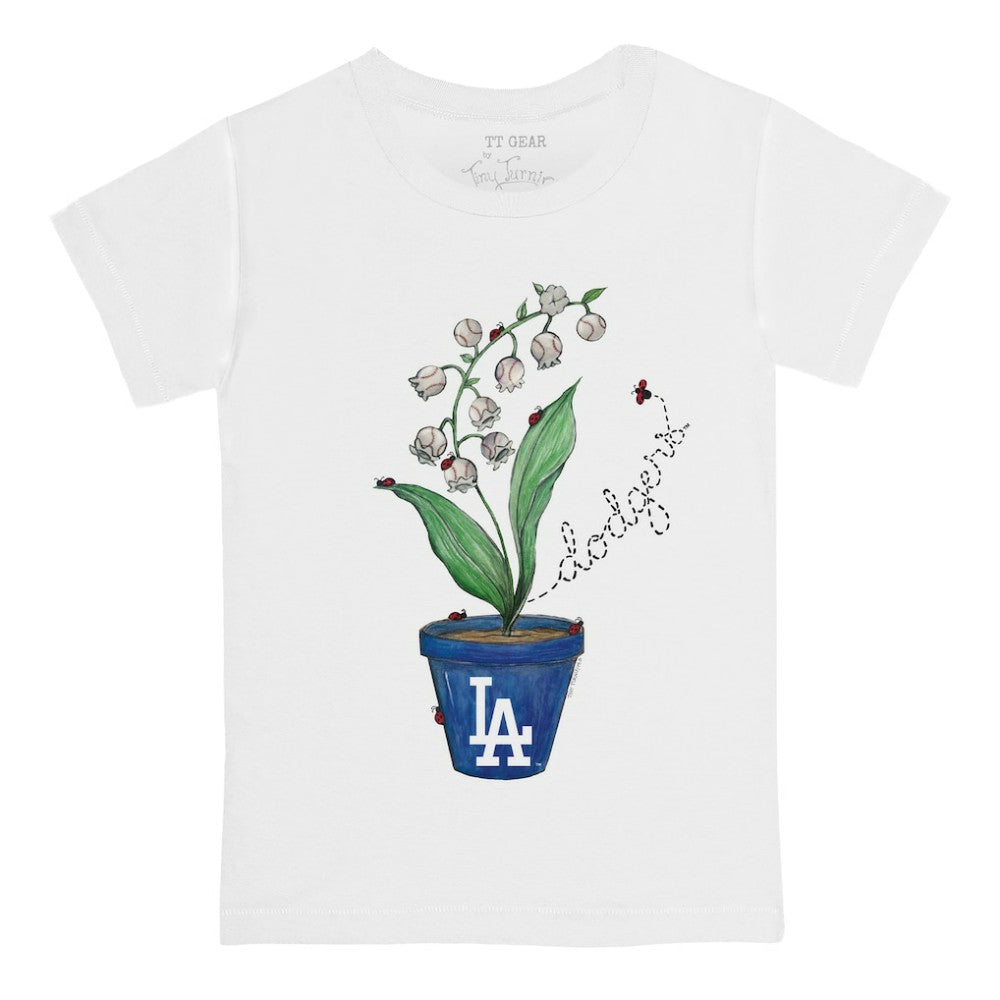Los Angeles Dodgers Tiny Turnip Youth Lilies & Ladybugs T-Shirt - White
