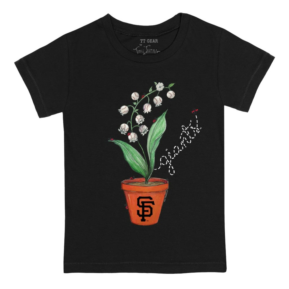 San Francisco Giants Tiny Turnip Youth Lilies & Ladybugs T-Shirt - Black