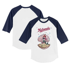 Washington Nationals Tiny Turnip Youth Mermaid 3/4-Sleeve Raglan T-Shirt - White/Navy