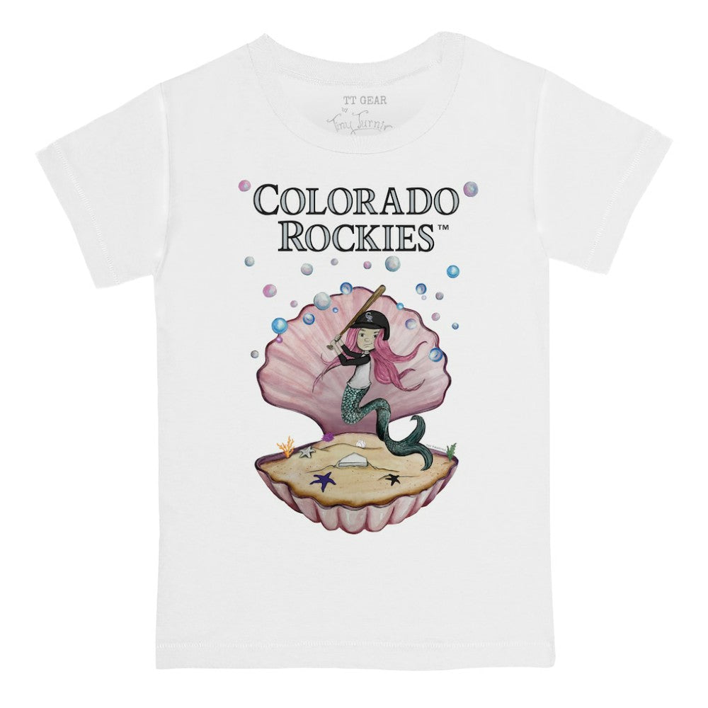 Colorado Rockies Tiny Turnip Youth Mermaid T-Shirt - White