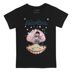 Miami Marlins Tiny Turnip Youth Mermaid T-Shirt - Black