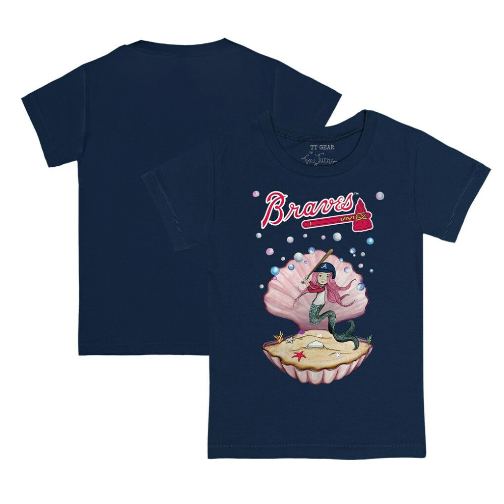 Atlanta Braves Tiny Turnip Youth Mermaid T-Shirt - Navy
