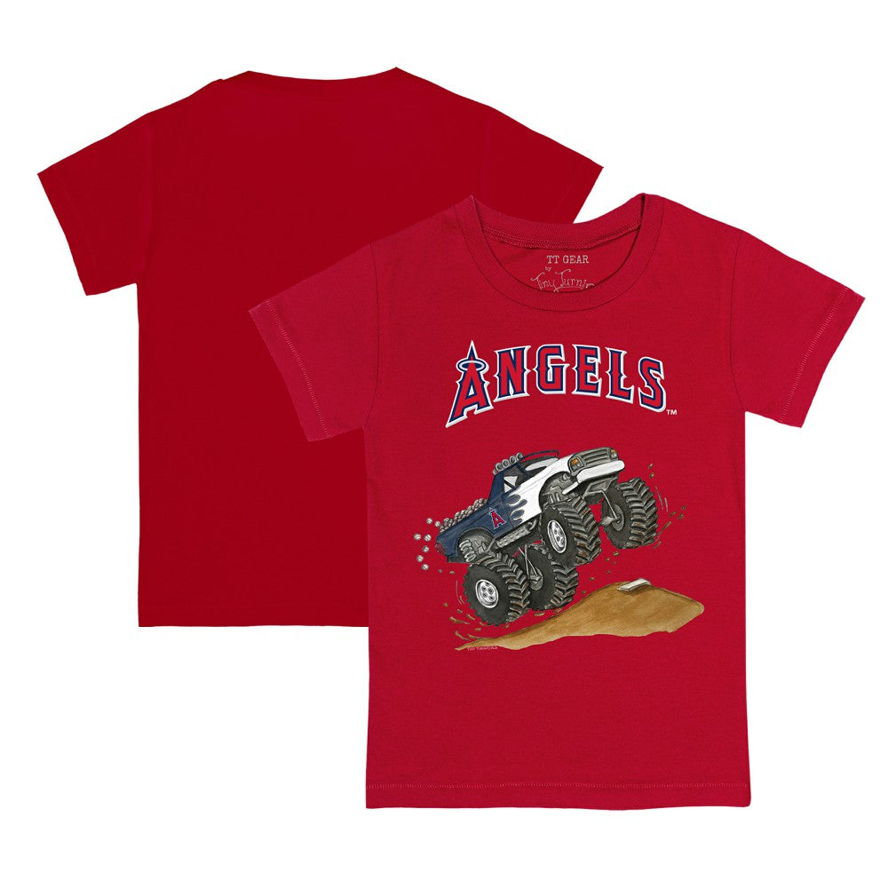 Los Angeles Angels Tiny Turnip Youth Monster Truck T-Shirt - Red